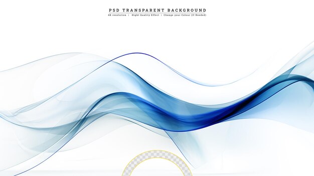 Una corriente azul de humo sobre un fondo blanco Fondo de onda vectorial abstracto