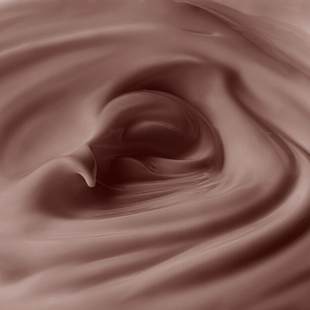 Una corriente de chocolate derretido aislado en un fondo transparente