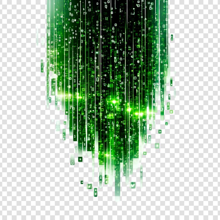 PSD corriente de datos de lluvia digital verde resumen tecnología de fondo
