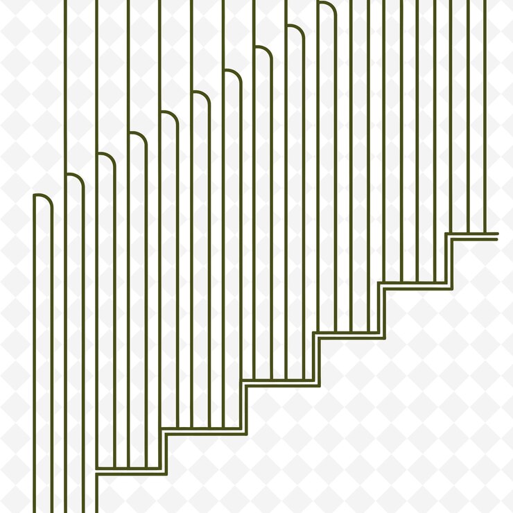 PSD corrimão minimalista adornado com linhas simples e s geométrico png natural inspirado borderline plano