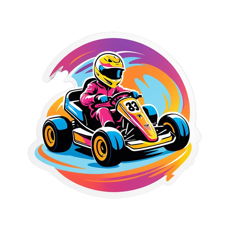 PSD corsa di kart go sticker decal