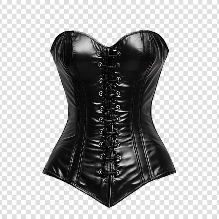 Corsete de cuero negro Accesorios de moda Ropa interior para mujeres
