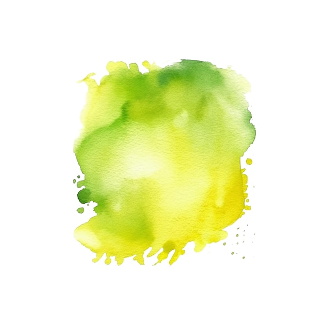 Corso di pennello ad acquerello sullo sfondo acquerello giallo isolato su sfondo bianco