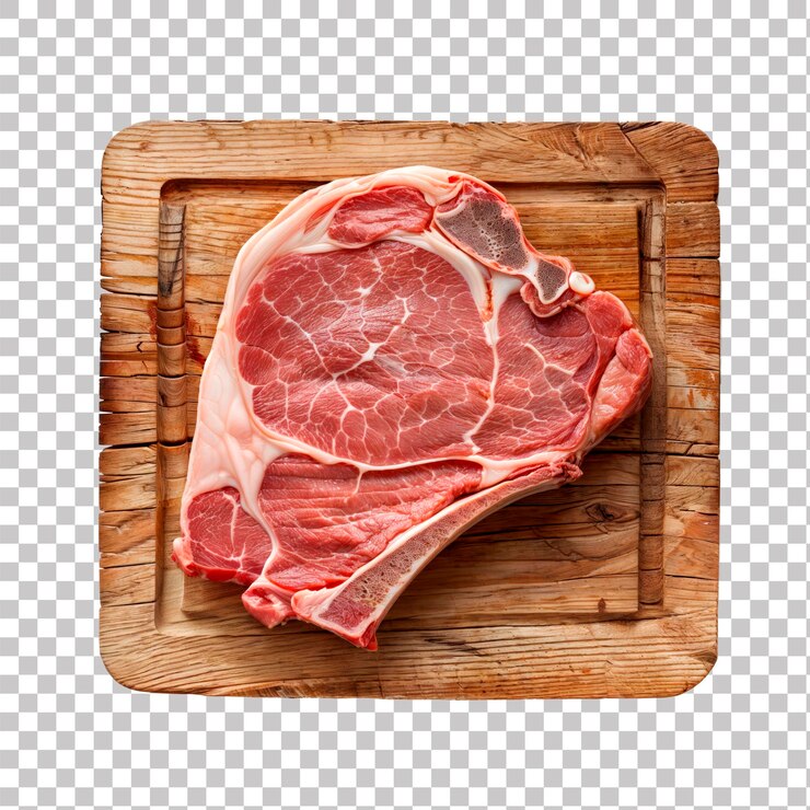 PSD cortada de carne de cerdo o carr aislada en fondo blanco
