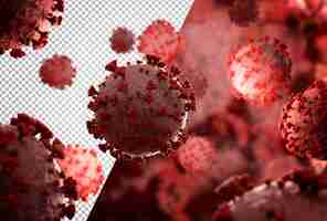 PSD cortar close-up microscópico da doença de coronavírus covid-19