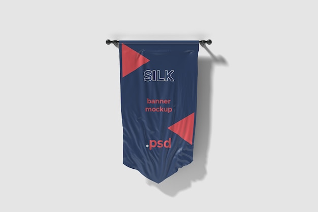 Cortar maquete de bandeira de seda