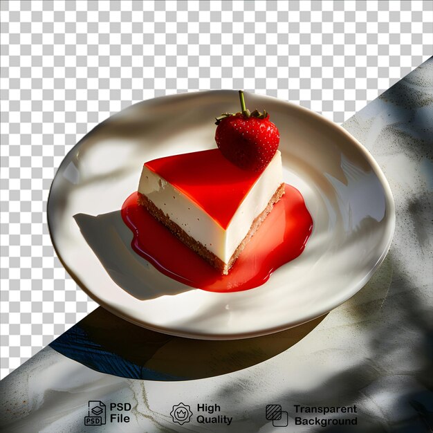 PSD cortar el pastel en un plato aislado sobre un fondo transparente