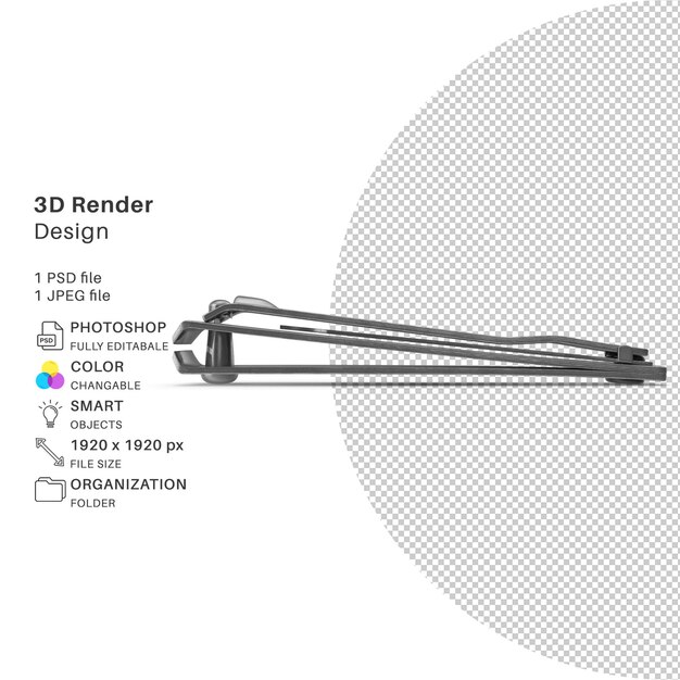 PSD cortauñas abierto modelado 3d archivo psd cortador de uñas realista