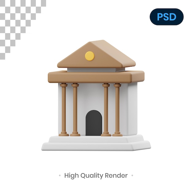 Corte 3d render ilustración premium psd