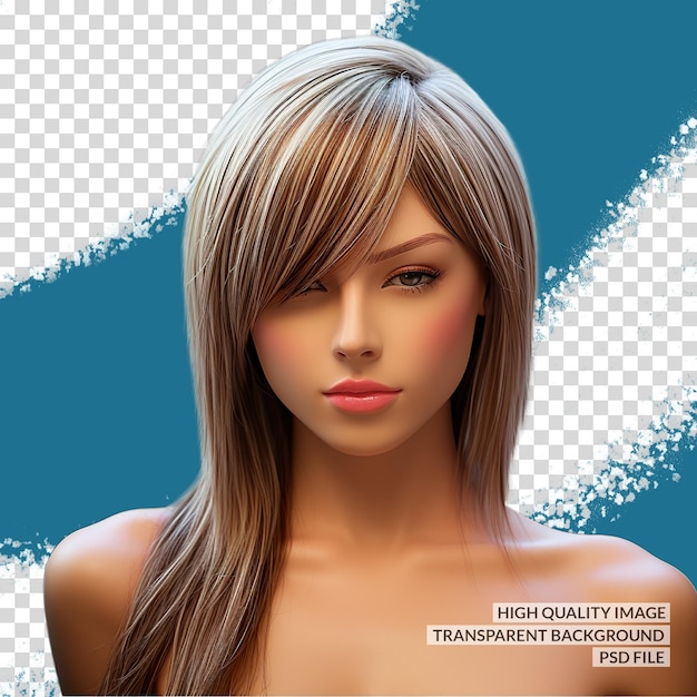 PSD corte de cabelo 3d png clipart transparente fundo isolado