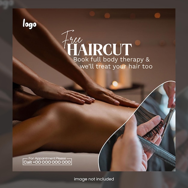Corte de cabelo grátis com terapia de corpo inteiro num spa relaxante