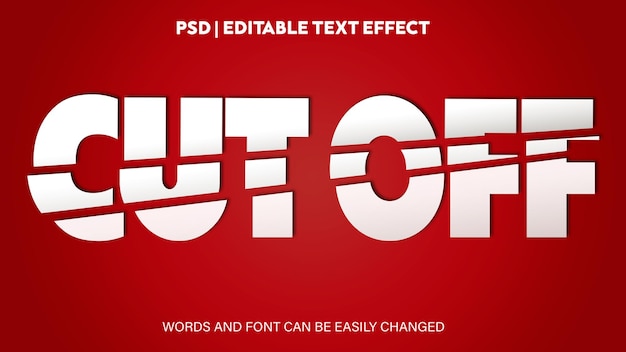 PSD corte de efecto de texto editable