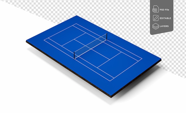 PSD corte de tenis azul cortado en 3d aislado en fondo blanco vista superior ilustración en 3d