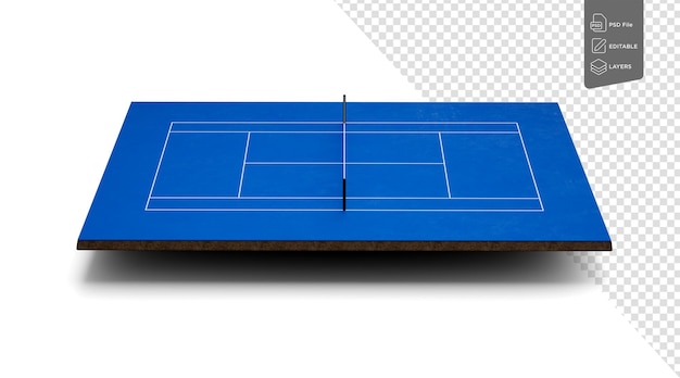 PSD corte de tenis azul cortado en 3d aislado en fondo blanco vista superior ilustración en 3d