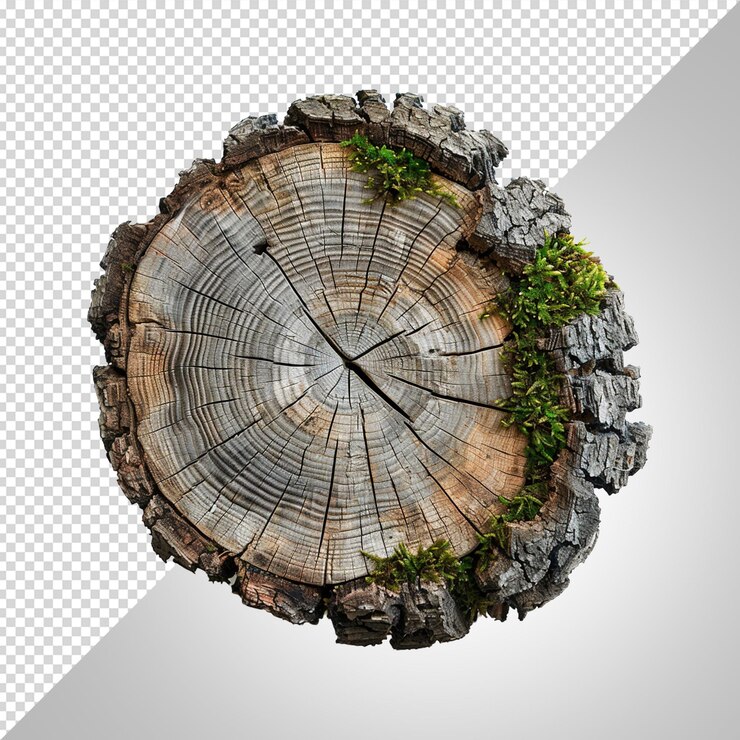PSD un corte de un tronco de árbol con un tronco y un tronco