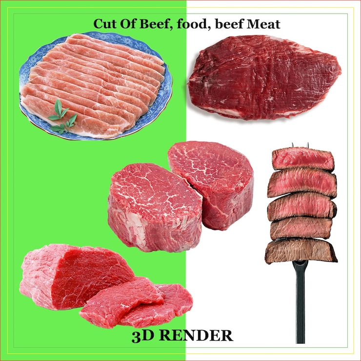 PSD cortes de carne de res para su alimentación carne de res