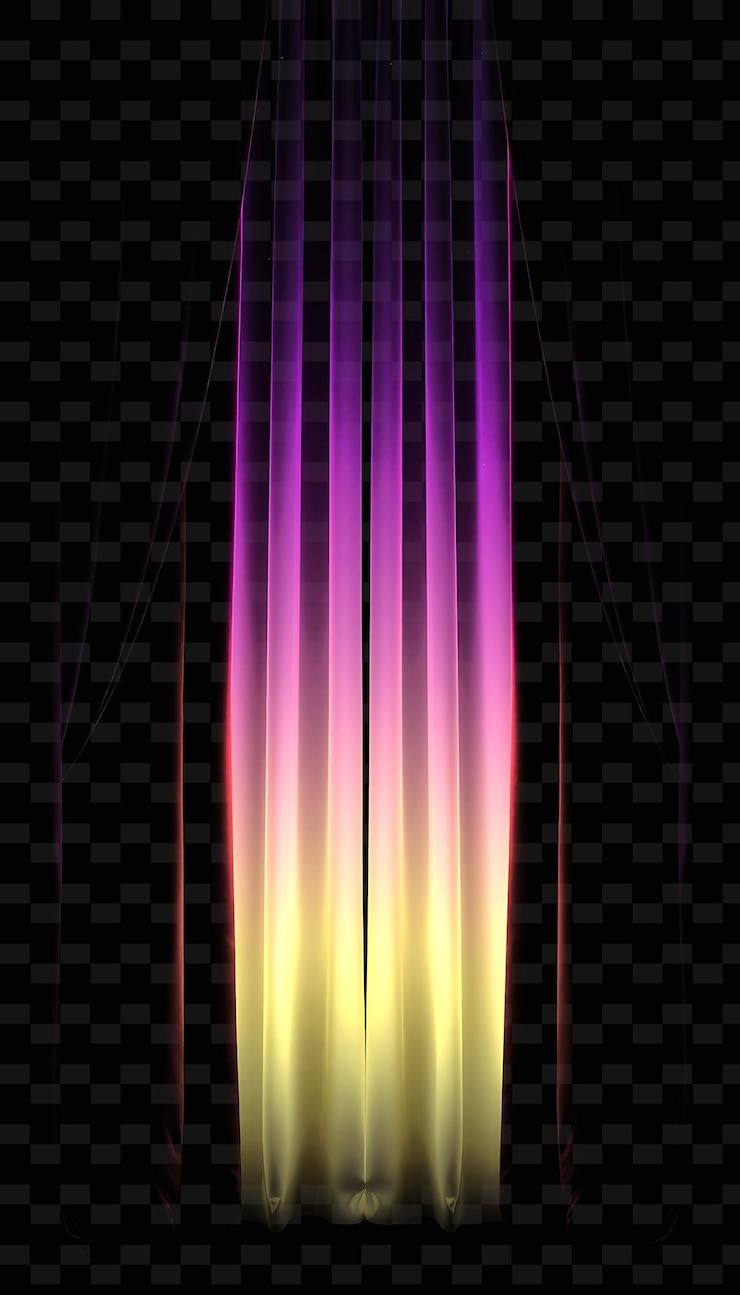 PSD cortina aurora lunghe pieghe verticali di luce che assomigliano a cortine gl png sparking light textureo