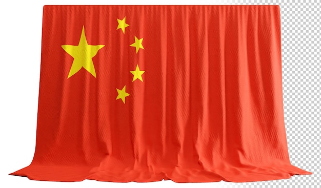 Cortina de bandera de China en representación 3D llamada Bandera de China
