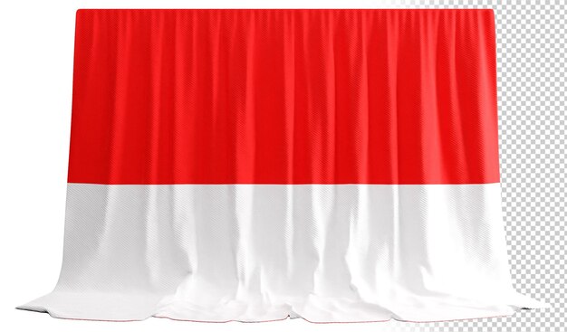 Cortina con la bandera de indonesia en representación 3d de la diversidad cultural de indonesia