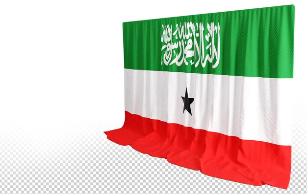 PSD cortina de bandera de somalilandia en representación 3d llamada bandera de somalilandia