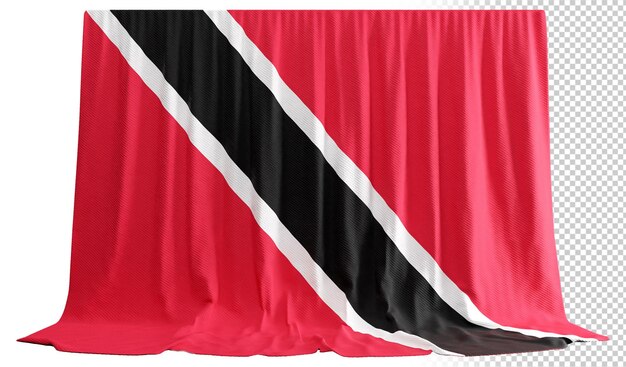 Cortina de bandera de trinidad y tobago en representación 3d llamada bandera de trinidad y tobago