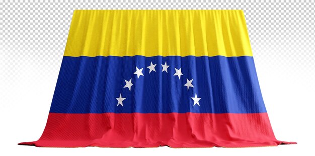 PSD cortina de bandera de venezuela en representación 3d llamada bandera de venezuela