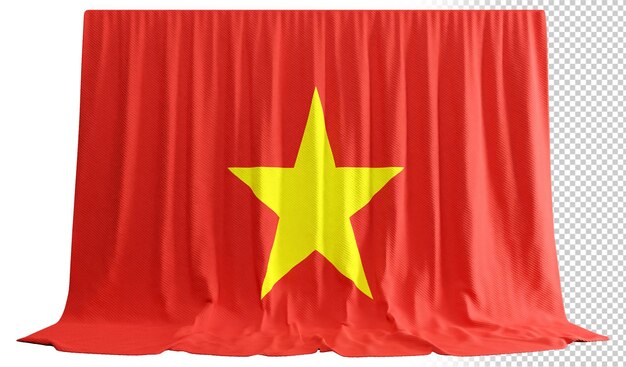 PSD cortina de bandera de vietnam en representación 3d llamada bandera de vietnam