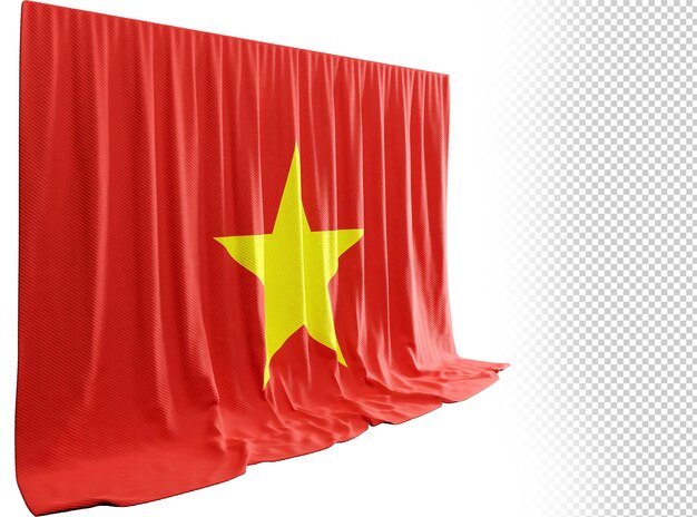 PSD cortina de bandera de vietnam en representación 3d llamada bandera de vietnam