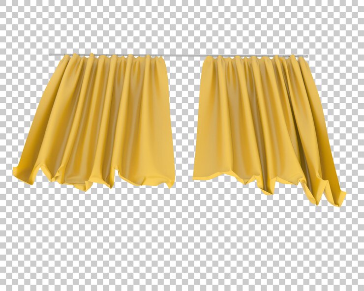 PSD cortinas aisladas en un fondo transparente ilustración de renderización en 3d