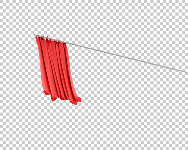 Cortinas aisladas en un fondo transparente Ilustración de renderización en 3D