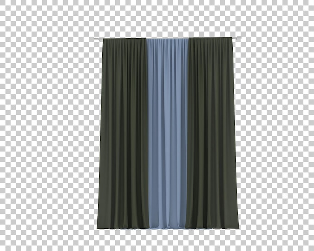 Cortinas aisladas en un fondo transparente Ilustración de renderización en 3D