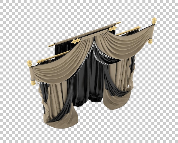 Cortinas aisladas sobre fondo transparente ilustración de renderizado 3d