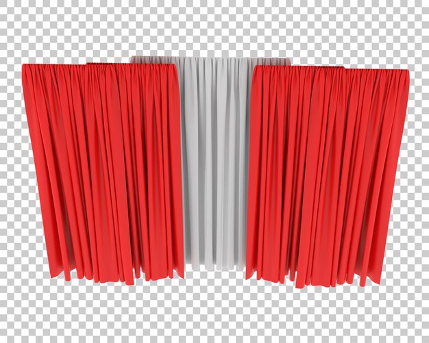 PSD cortinas aisladas sobre fondo transparente ilustración de renderizado 3d