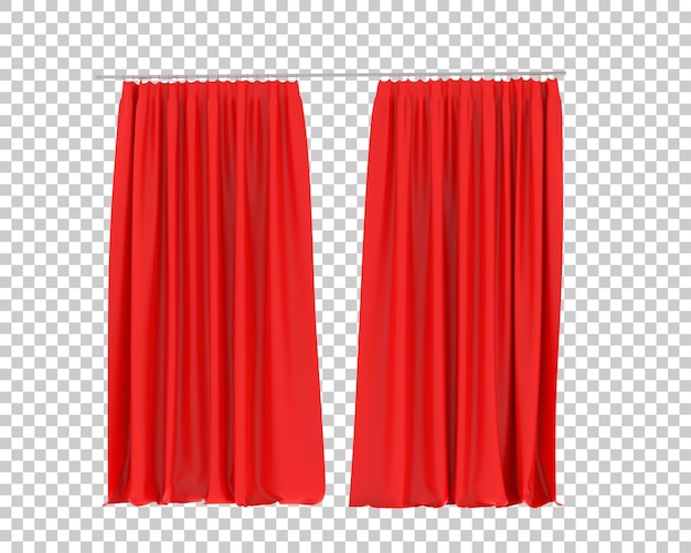 PSD cortinas isoladas em fundo transparente ilustração de renderização 3d