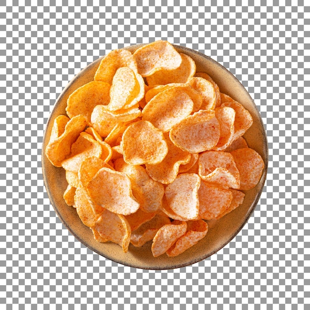 coruja de batatas fritas isoladas em fundo transparente