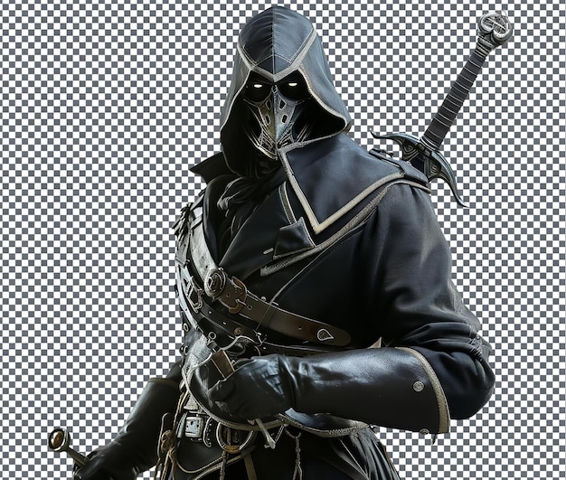 Corvo Attano Dishonored yang kuat diisolasi pada latar belakang transparan