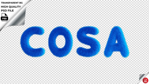 PSD cosa tipografía azul fluffy texto psd transparente