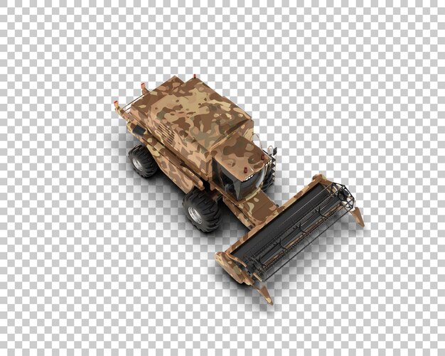 El cosechador aislado en el fondo de la ilustración de renderización 3D