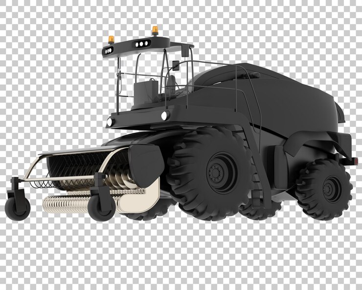 PSD cosechadora en la ilustración de renderizado 3d de fondo transparente