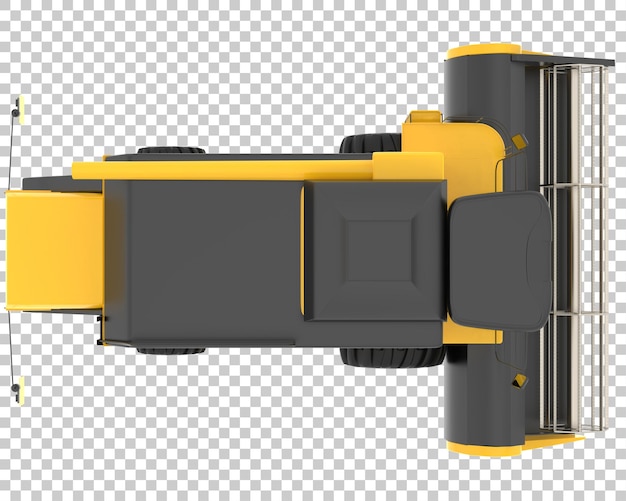Cosechadora en la ilustración de renderizado 3d de fondo transparente