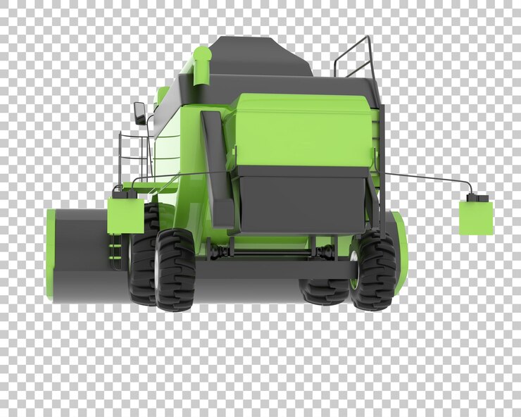 PSD cosechadora en la ilustración de renderizado 3d de fondo transparente