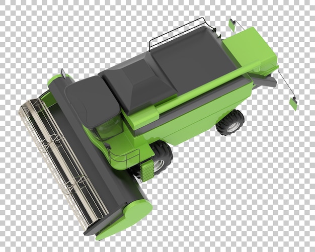 Cosechadora en la ilustración de renderizado 3d de fondo transparente