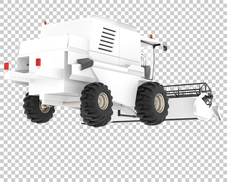PSD cosechadora en la ilustración de renderizado 3d de fondo transparente