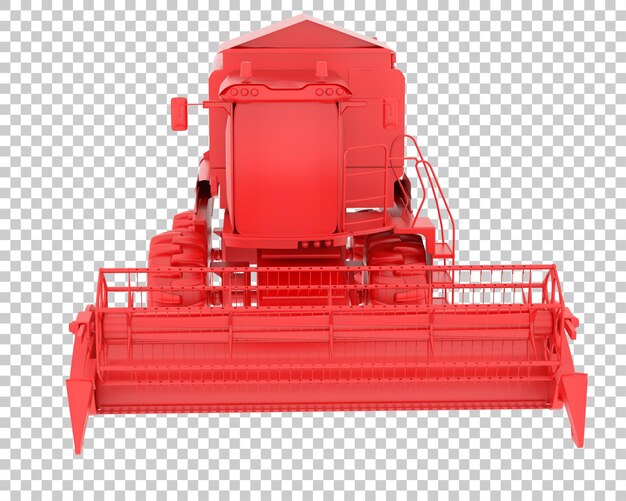 Cosechadora en la ilustración de renderizado 3d de fondo transparente