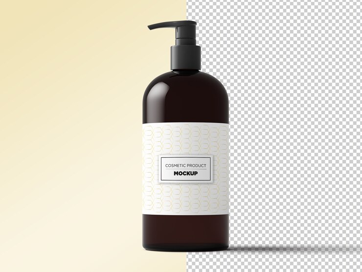 PSD cosmetic dispenser mockup isolated