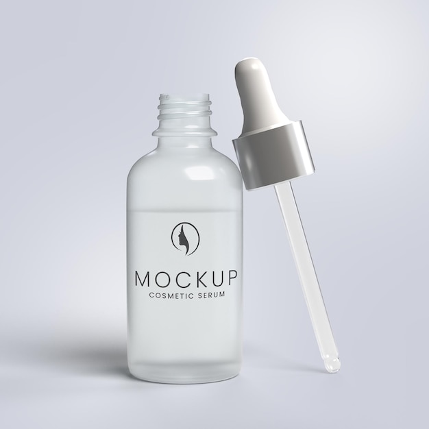 PSD cosmetic flasche tropfer feuchtigkeitsserum 3d produktverpackung mockup