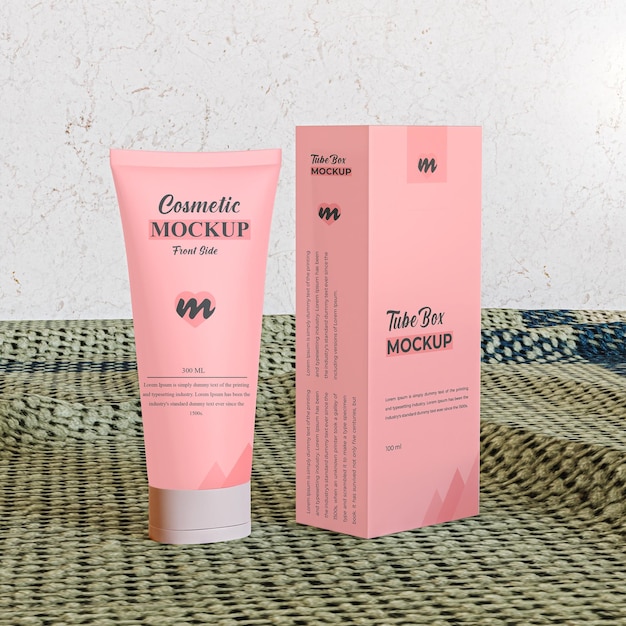 Cosmetic tube branding-mockup