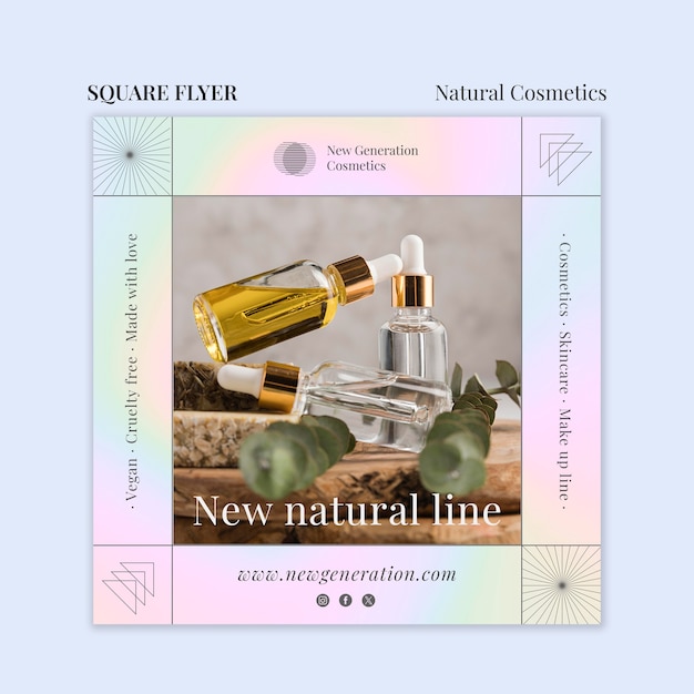 Cosmetici naturali volantino quadrato