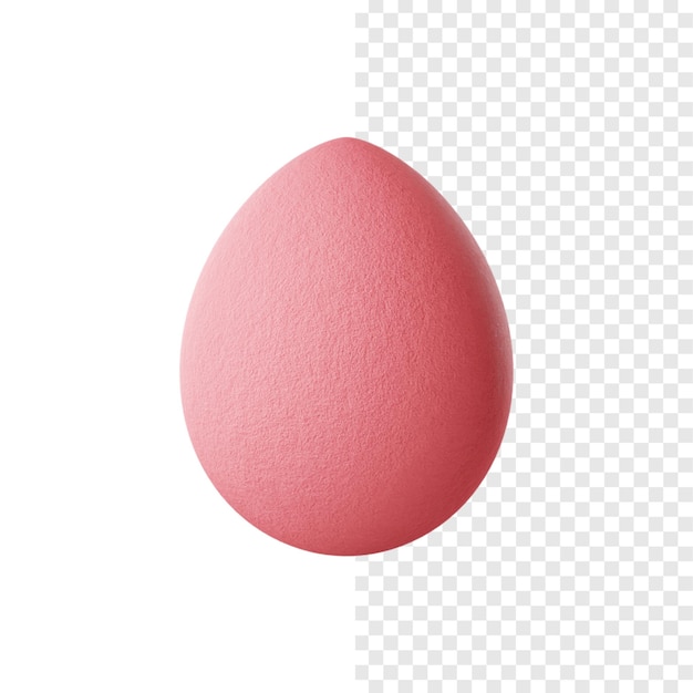 PSD cosmético de esponja 3d um ovo rosa em um fundo branco hd png download