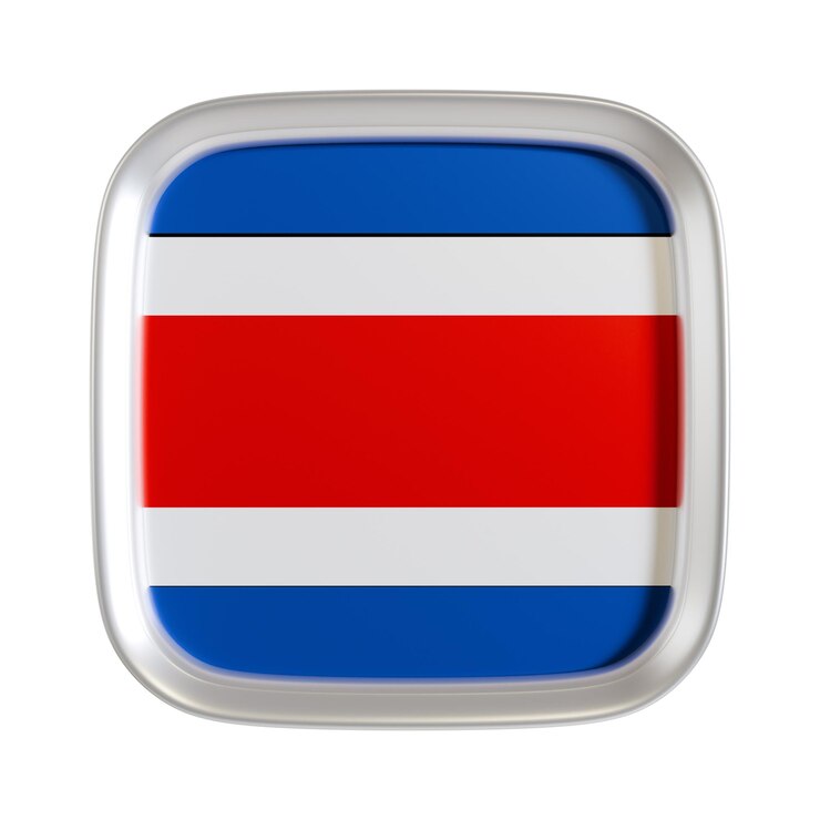 PSD costa rica flag 3d square icon